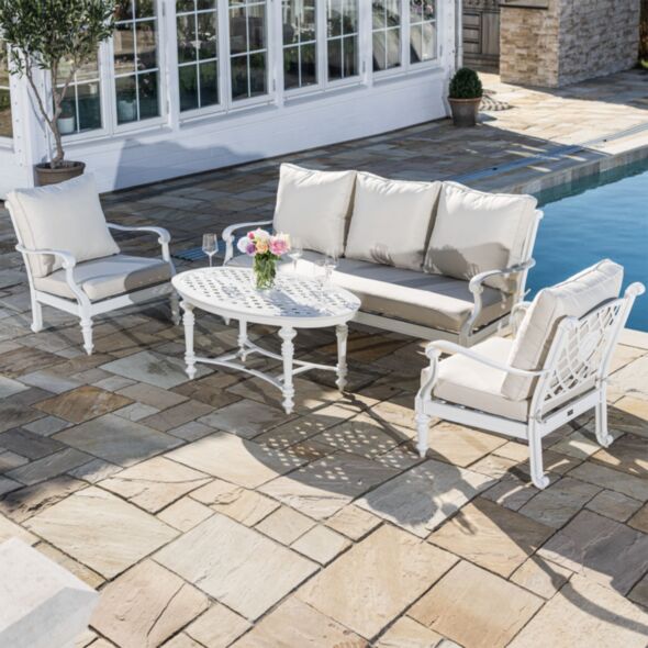 Loungeset Vit Aluminium 5-pers - Florence