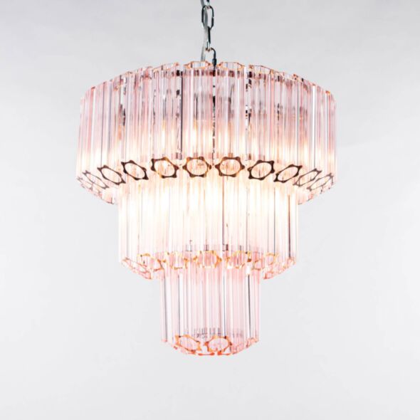 Kristallkrona Ø44xH43 Krom/Rosa - Lucca