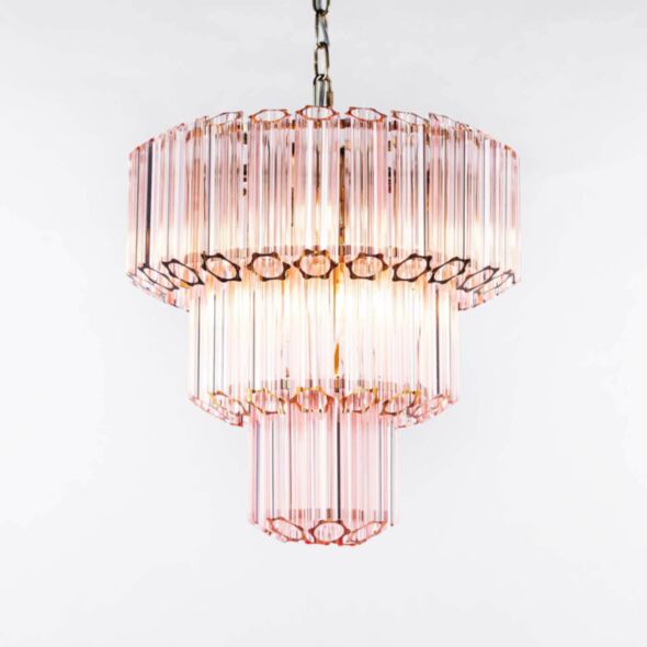 Kristallkrona Ø44xH43 Mässing/Rosa - Lucca