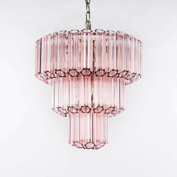 Kristallkrona Ø44xH43 Mässing/Rosa - Lucca