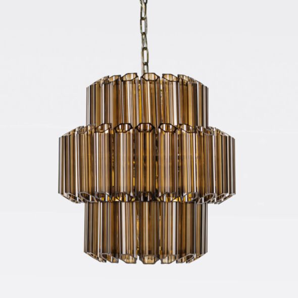 Kristallkrona Ø44cm Cognac/Mässing - Verona