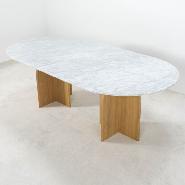 Matbord Ek & Vit Marmor 240cm - Matisse