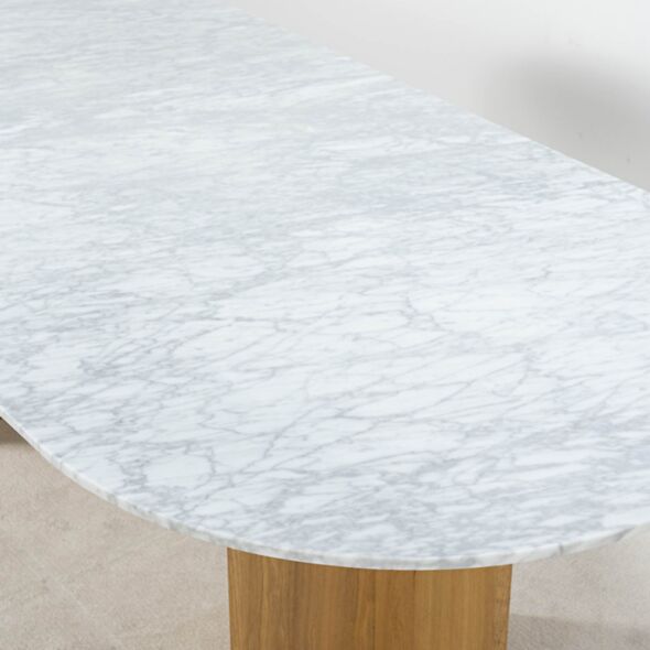 Matbord Ek & Vit Marmor 240cm - Matisse