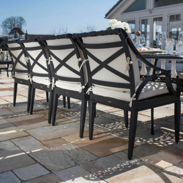 Matgrupp Utomhus 8 stolar Svart Aluminium - Napoli 213cm