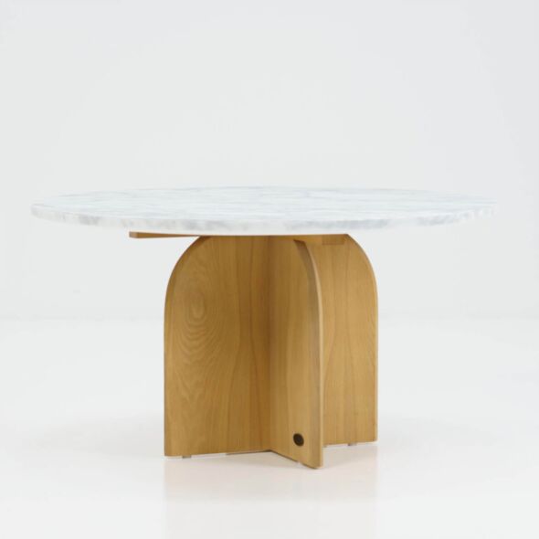 Soffbord Ø80cm Ek/Vit Marmor - Matisse