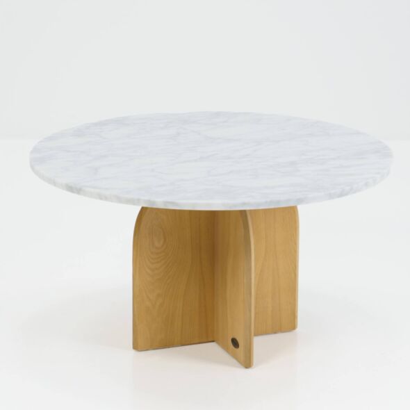 Soffbord Ø80cm Ek/Vit Marmor - Matisse