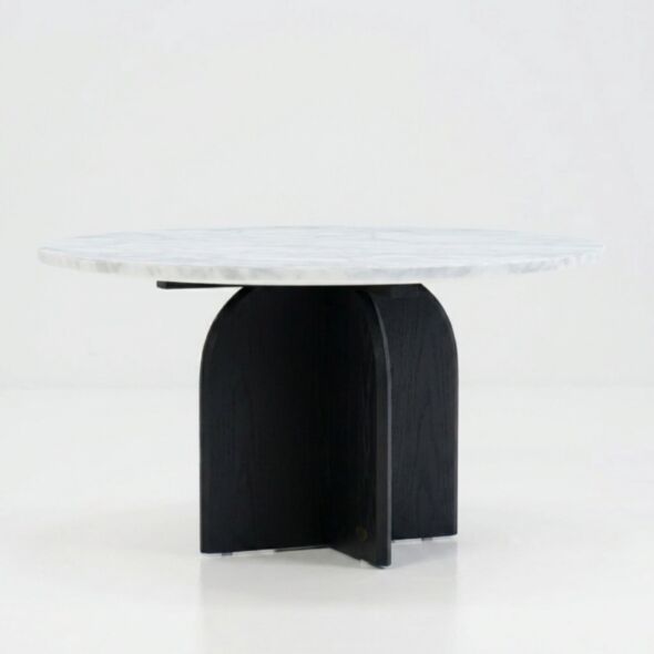 Soffbord Ø80cm Svart/Vit Marmor - Matisse