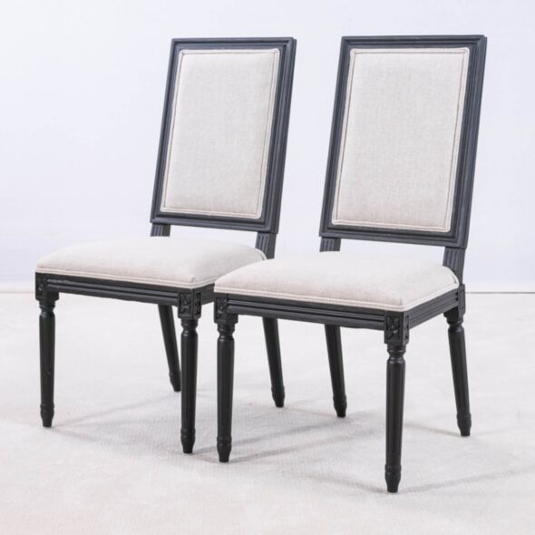 2-Pack Gustaviansk Matstol Svart Gripsholm Massiv Ek