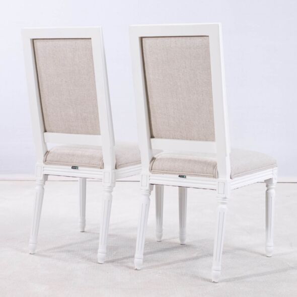 2-Pack Gustaviansk Matstol Vit Gripsholm Massiv Ek