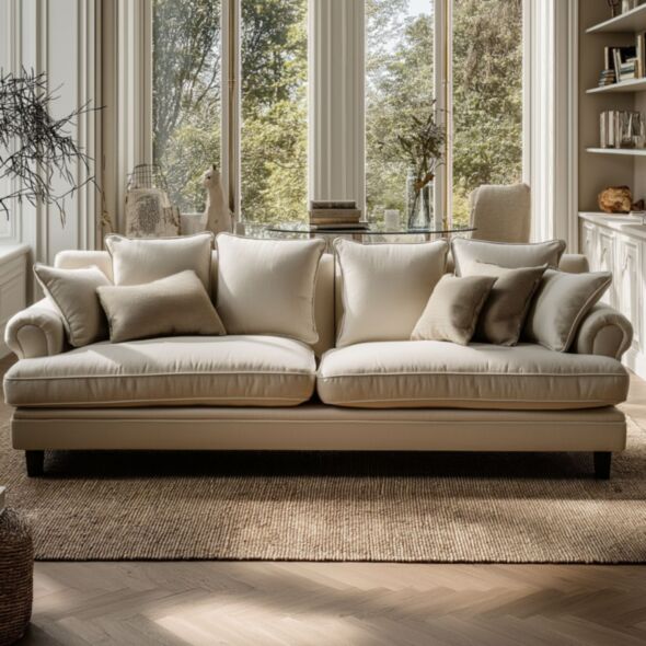 Howardsoffa 3-sits XL Beige 300cm - Hampton