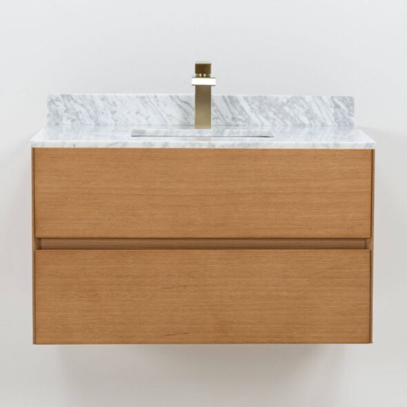 Badrumskommod Ek 80cm Vit Marmor - Marstrand