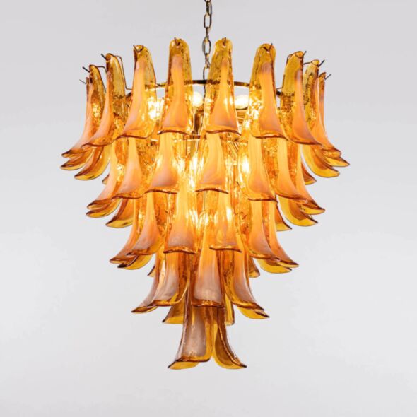 Kristallkrona Ø66xH75cm Amber/Mässing - Livorno