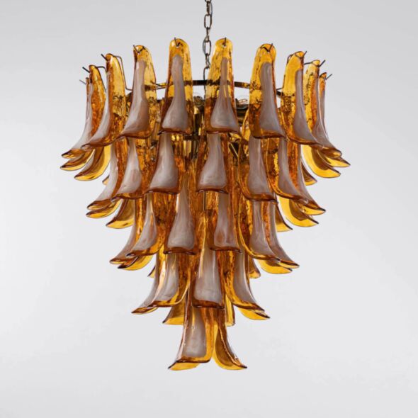 Kristallkrona Ø66xH75cm Amber/Mässing - Livorno