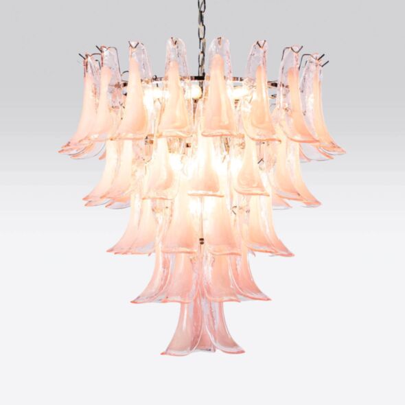 Kristallkrona Ø66xH75cm Rosa/Krom - Livorno