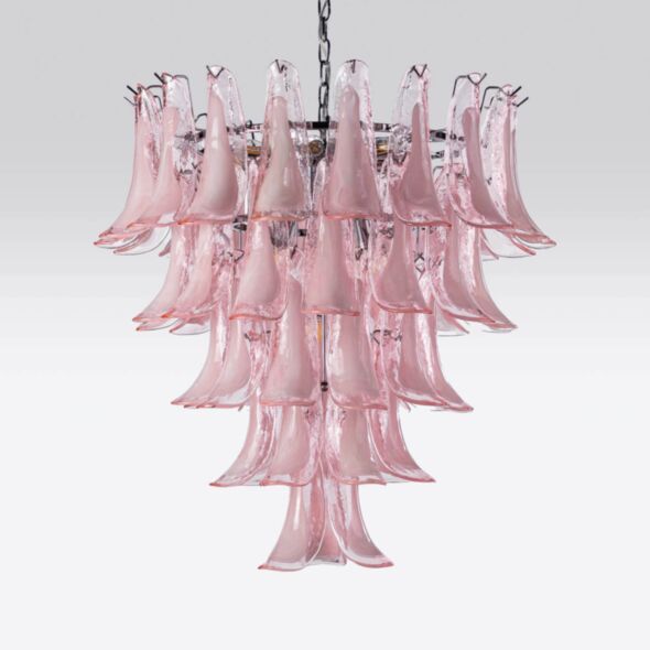 Kristallkrona Ø66xH75cm Rosa/Krom - Livorno