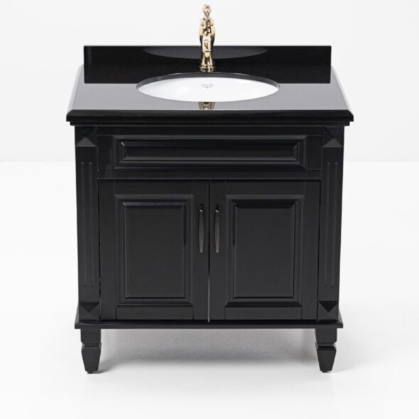 Kommod Badrum 80cm Nashville Svart - Svart Granit