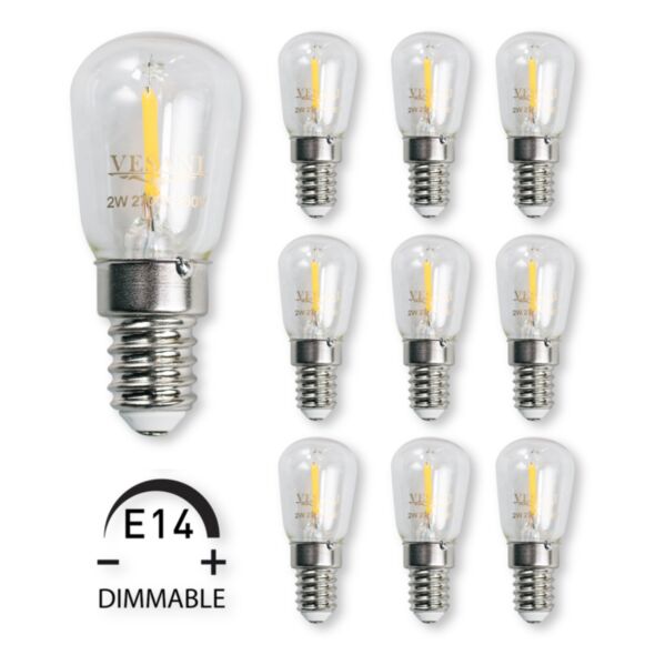Päronlampa E14 LED Dimbar 2W - 10pack