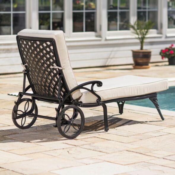 2-Pack Solsängar & Sidobord - Salerno