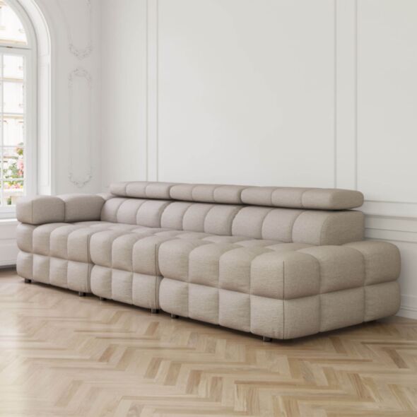 Soffa 3-sits 288cm Sand Armstöd Vänster - Paris