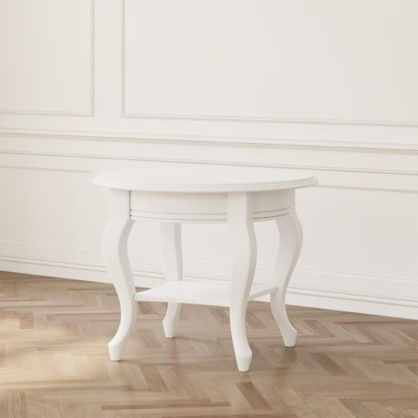 Sidobord Vit Ø72cm -Versailles