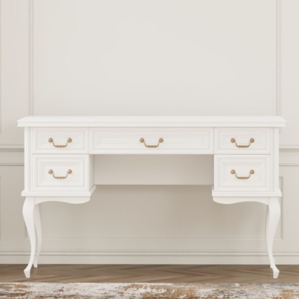 Klassiskt Vitt Sminkbord 132cm - Versaille