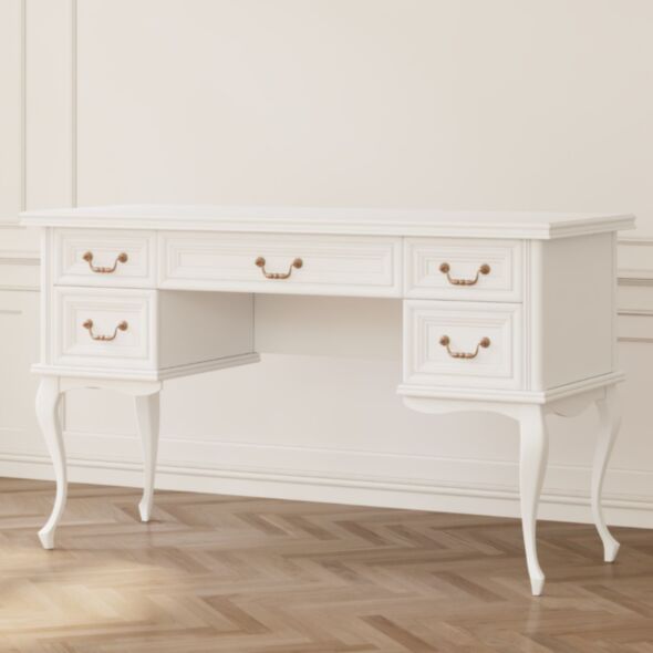 Klassiskt Vitt Sminkbord 132cm - Versaille