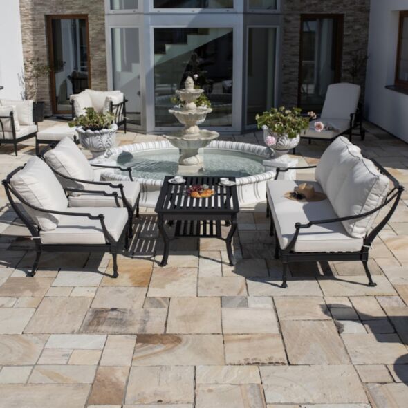 Soffbord Utomhus Svart Aluminium St Tropez 122cm