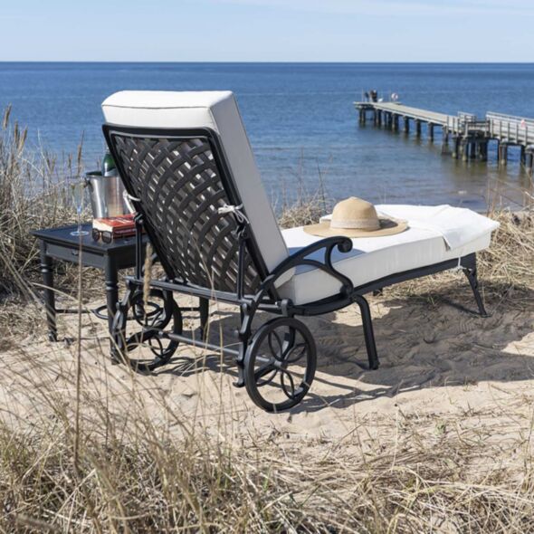 2-Pack Solsängar med Bord - Salerno