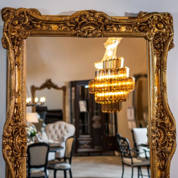 Jättestor Spegel Helkropp 168x228cm Guld Prince Charles