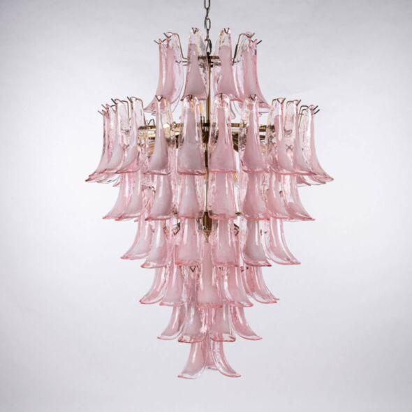 Kristallkrona Ø80xH110cm Mässing/Rosa - Livorno