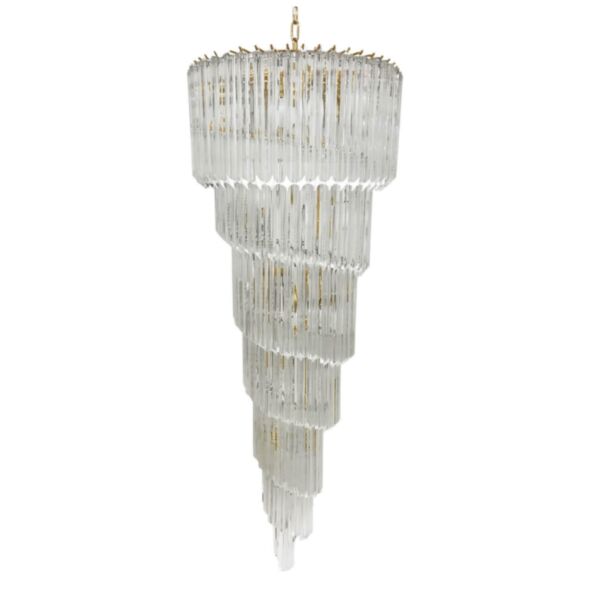 Kristallkrona Spiral Ø55xH142cm Mässing/Klar - Antibes