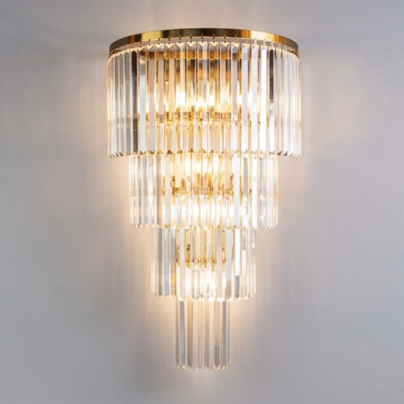 Kristall Vägglampa Valence Guld H80cm