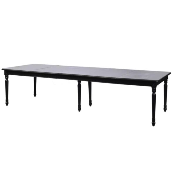 Stort Matsalsbord 320cm Svart Gripsholm Massiv Ek