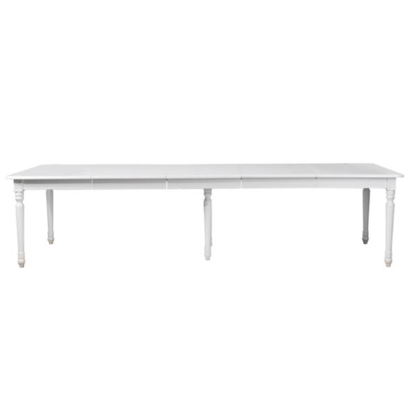 Stort Matsalsbord 320cm Vit Gripsholm Massiv Ek