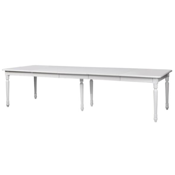 Stort Matsalsbord 320cm Vit Gripsholm Massiv Ek