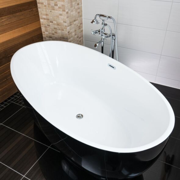 Badkar 170cm Vit/Svart- Skagen