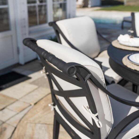Trädgårdsstol Svart 2-pack Aluminium Amalfi