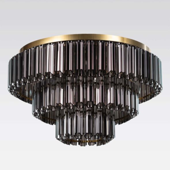 Kristallplafond 80cm Svart/Mässing - Verona