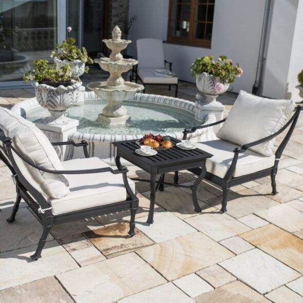 Loungeset Svart Aluminium 2-pers - St Tropez