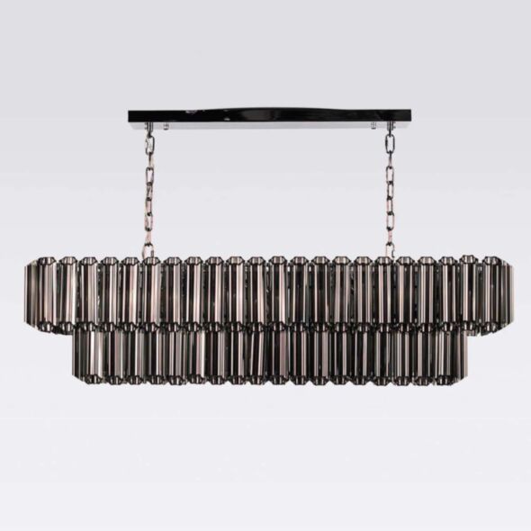 Avlång Kristallkrona 120cm Svart/Krom - Verona
