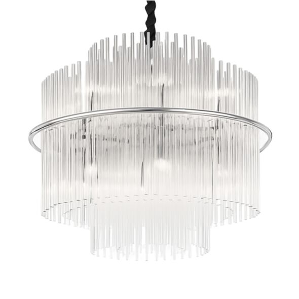 Taklampa Kristall Ø55cm Krom - Milan