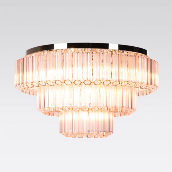 Kristallplafond 80cm Rosa/Krom - Verona