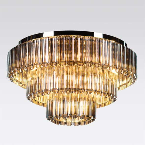 Kristallplafond 80cm Svart/Krom - Verona