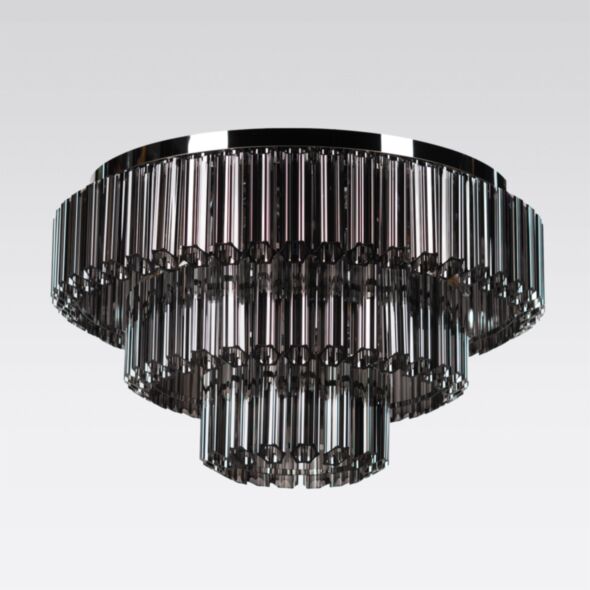 Kristallplafond 80cm Svart/Krom - Verona