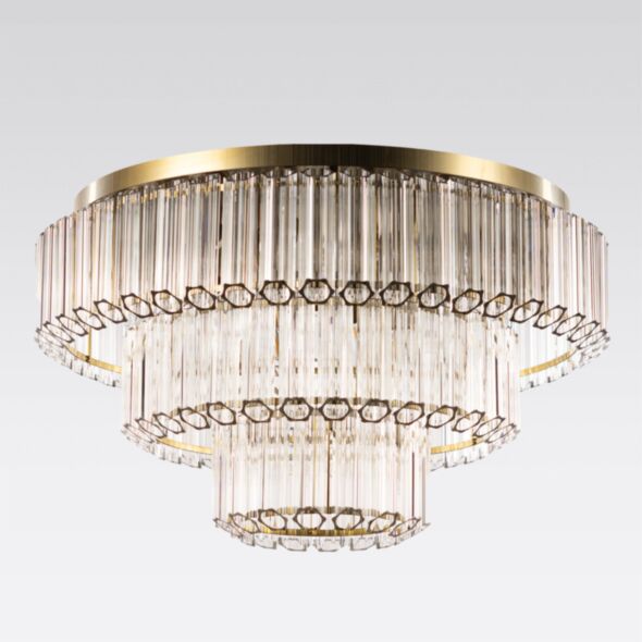 Kristallplafond 80cm Klar/Mässing - Verona