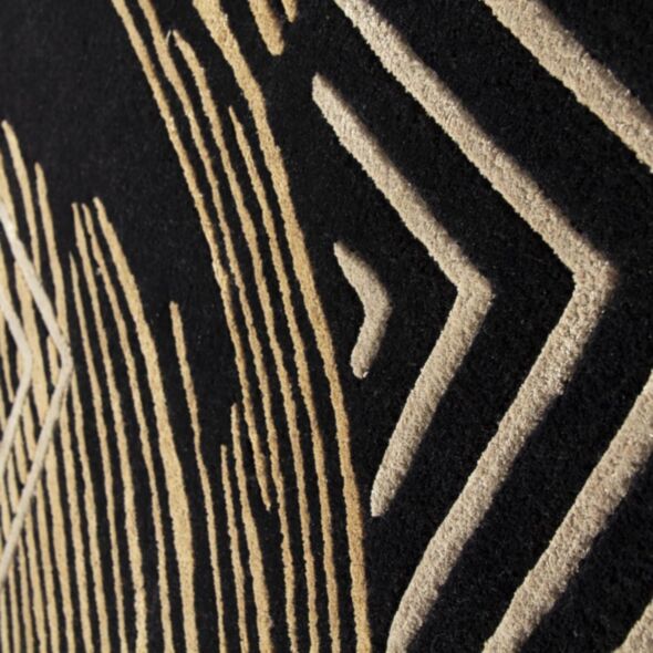 Svart Mönstrad Matta 160x230cm - Golden Wind