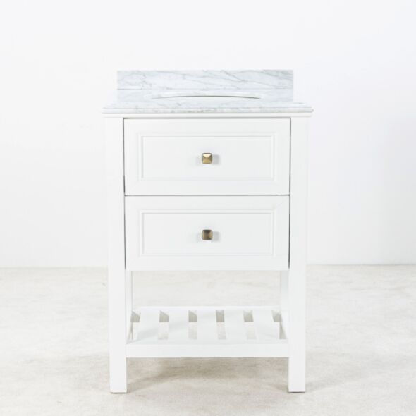Kommod Badrum 60cm Vit Utah - Vit Marmor