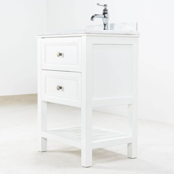 Kommod Badrum 60cm Vit Utah - Vit Marmor