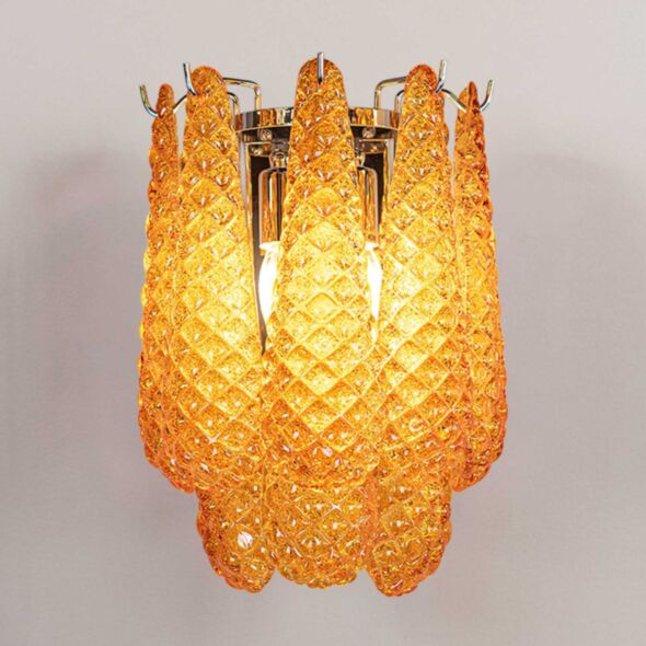 Vägglampa Kristall Bärnsten/Krom - Neapel