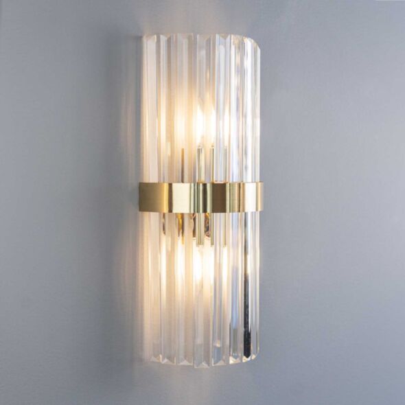 Kristall Vägglampa Milan Guld H45cm
